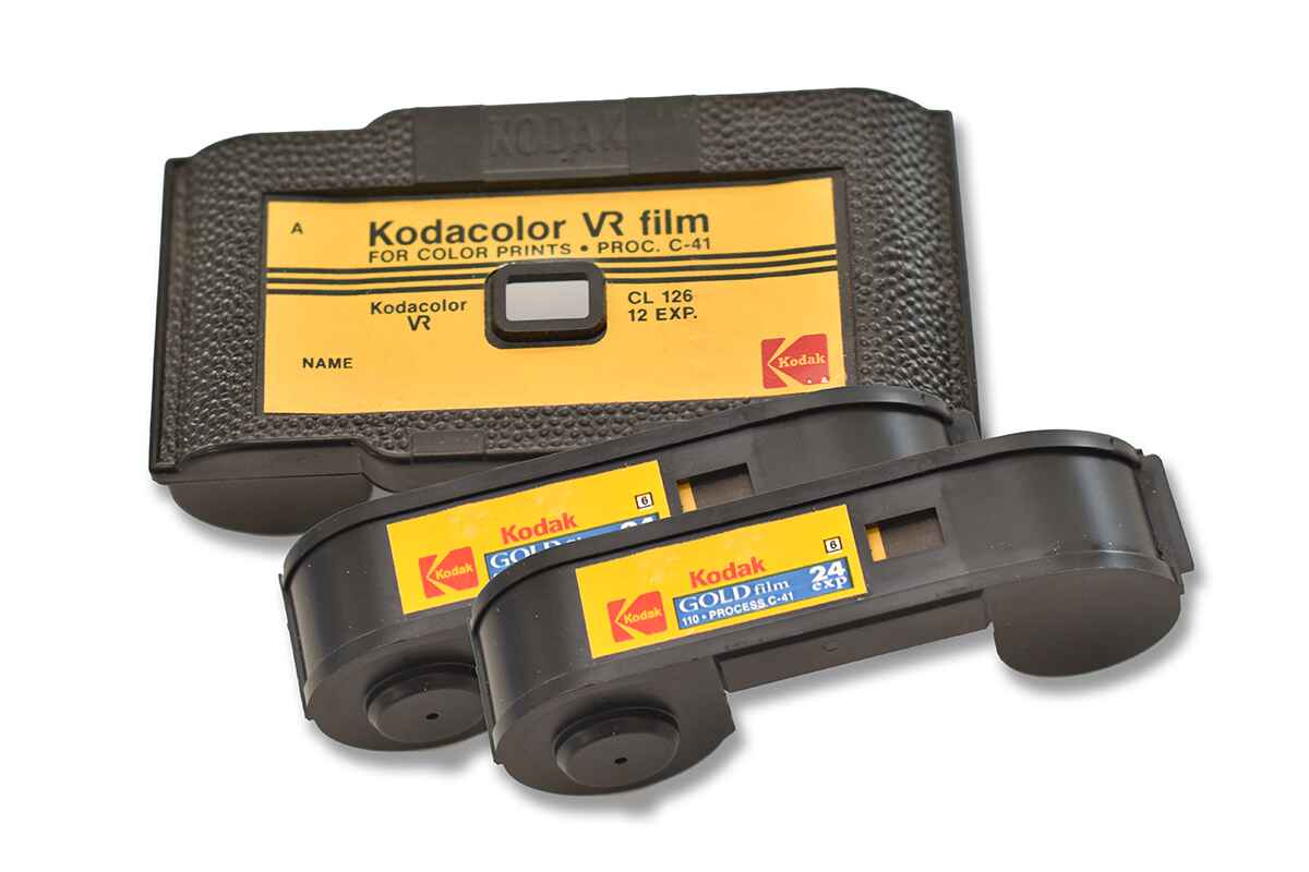 Develop your old 110 and 126 film cartridges. 110 and 126 Instamatic film cartridges.