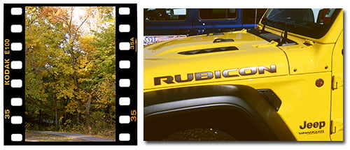 New Kodak Ektachome E100 slide film frame. Kodak Ektachrome E100 film frame.
