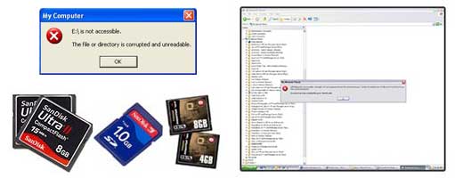 We can save your pictures when your camera card fails. Memory card error recovery.